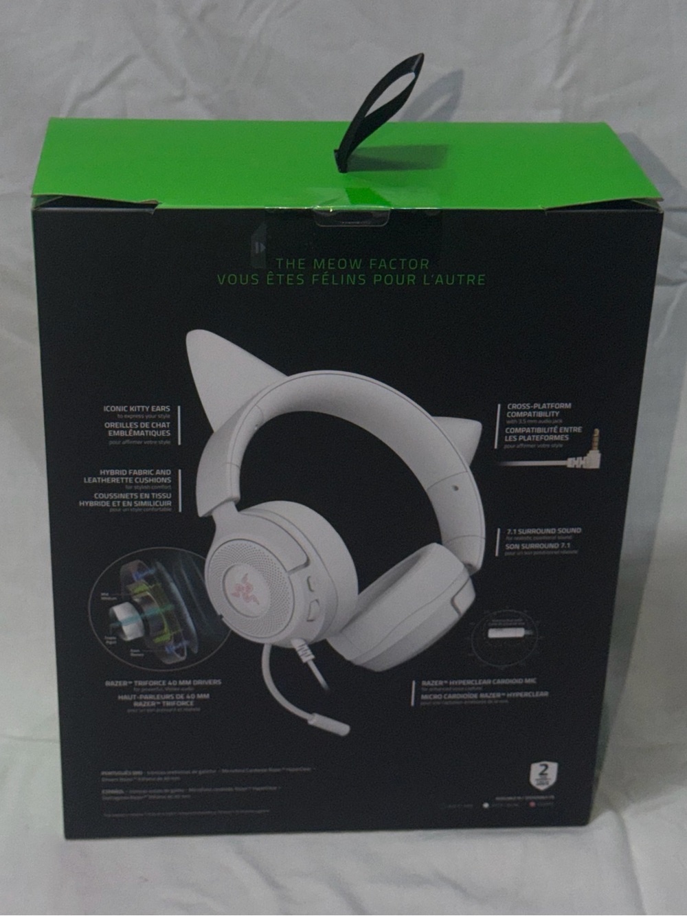 Razer Kraken Kitty V3 X Wired Gaming Headset - White Edition NIB